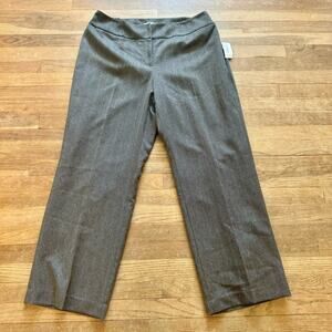 NWT Jones Studio herring bone brown wide leg dress pants size 16
 b33